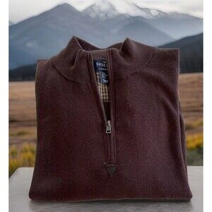 Savile Row Qtr Zip Sweater Tweed Elbow Patch Cotton Cashmere Men XL Chest 44"